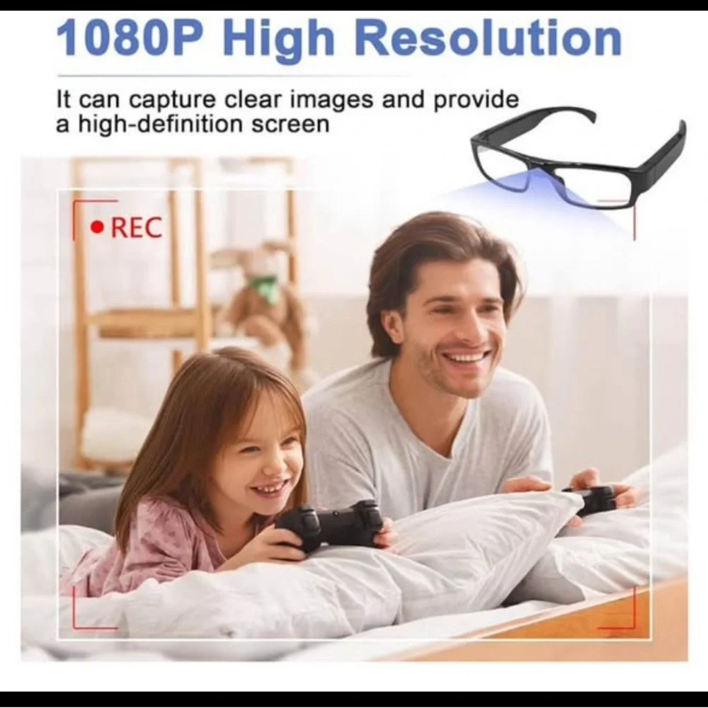 Outdoor sports glasses with 1080P HD video recording capabilities;